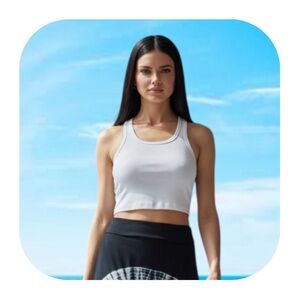 Free People XS white cropped ribbed tank